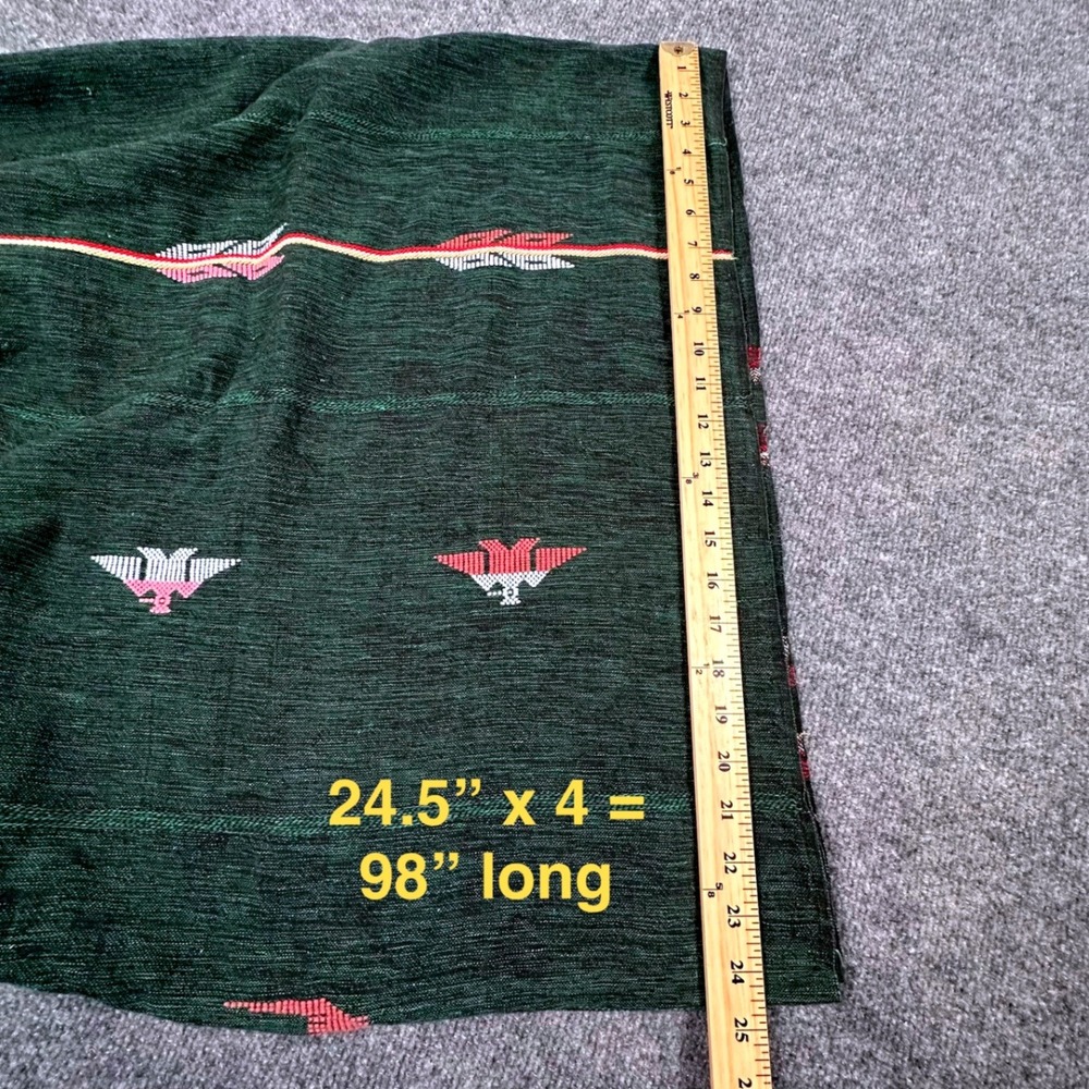 98"x49"  Chimayo Thunderbird Arrows Geometric Embroidered Stitch Sheet‎ Curtain - Picture 3 of 12